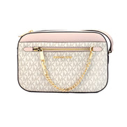 Michael Kors Saffiano Leather Chain Zip Crossbody Handbag