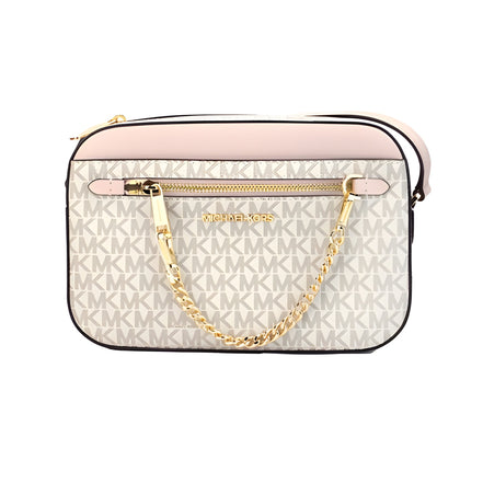 Michael Kors Saffiano Leather Chain Zip Crossbody Handbag