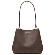 Michael Kors Brown Canvas Shoulder Bag