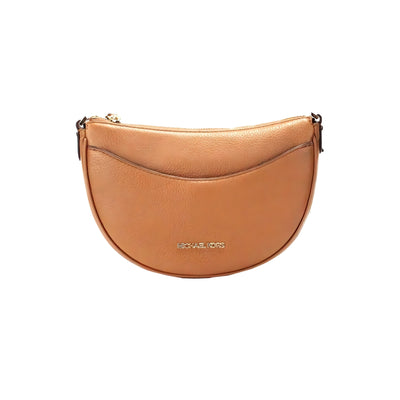 Michael Kors Dover Small Luggage Pebbled Leather Half Moon Crossbody Bag