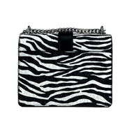 Michael Kors Greenwich Small Print Logo Crossbody Tote Chain Bag Black/White