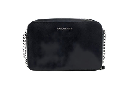 Michael Kors Jet Set Large East West Black Saffiano Leather Crossbody Handbag