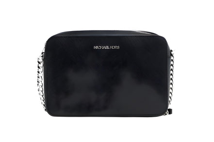 Michael Kors Jet Set Large East West Black Saffiano Leather Crossbody Handbag