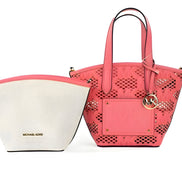 Michael Kors Kimber Small Tea Rose Leather 2-In-1 Zip Tote