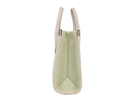 Michael Kors Mirella Small Powder Blush Canvas Shopper Crossbody Handbag Purse