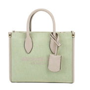 Michael Kors Mirella Small Powder Blush Canvas Shopper Crossbody Handbag Purse
