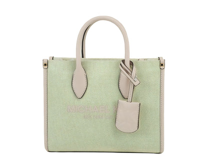 Michael Kors Mirella Small Powder Blush Canvas Shopper Crossbody Handbag Purse
