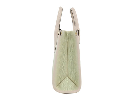 Michael Kors Mirella Small Powder Blush Canvas Shopper Crossbody Handbag Purse