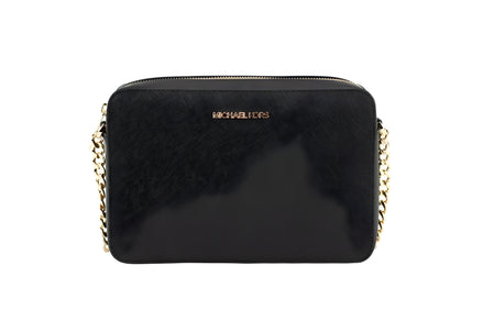 Michael Kors Black Saffiano Leather Jet Set Crossbody Bag