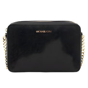 Michael Kors Black Saffiano Leather Jet Set Crossbody Bag