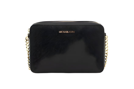 Michael Kors Black Saffiano Leather Jet Set Crossbody Bag
