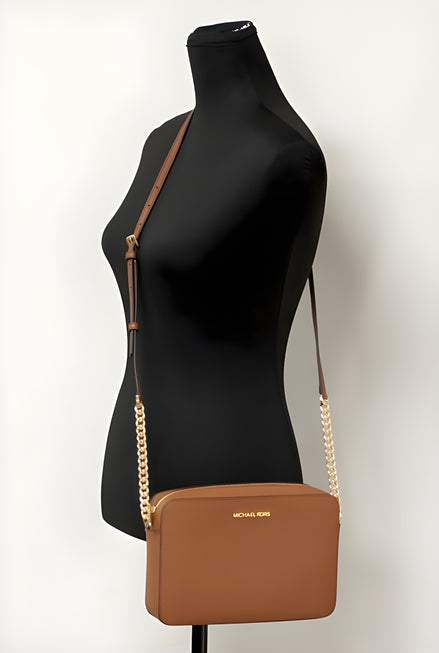 Michael Kors Zipper Closure Saffiano Leather Crossbody Bag