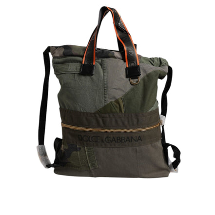 Dolce & Gabbana Military Green Patchwork Backpack