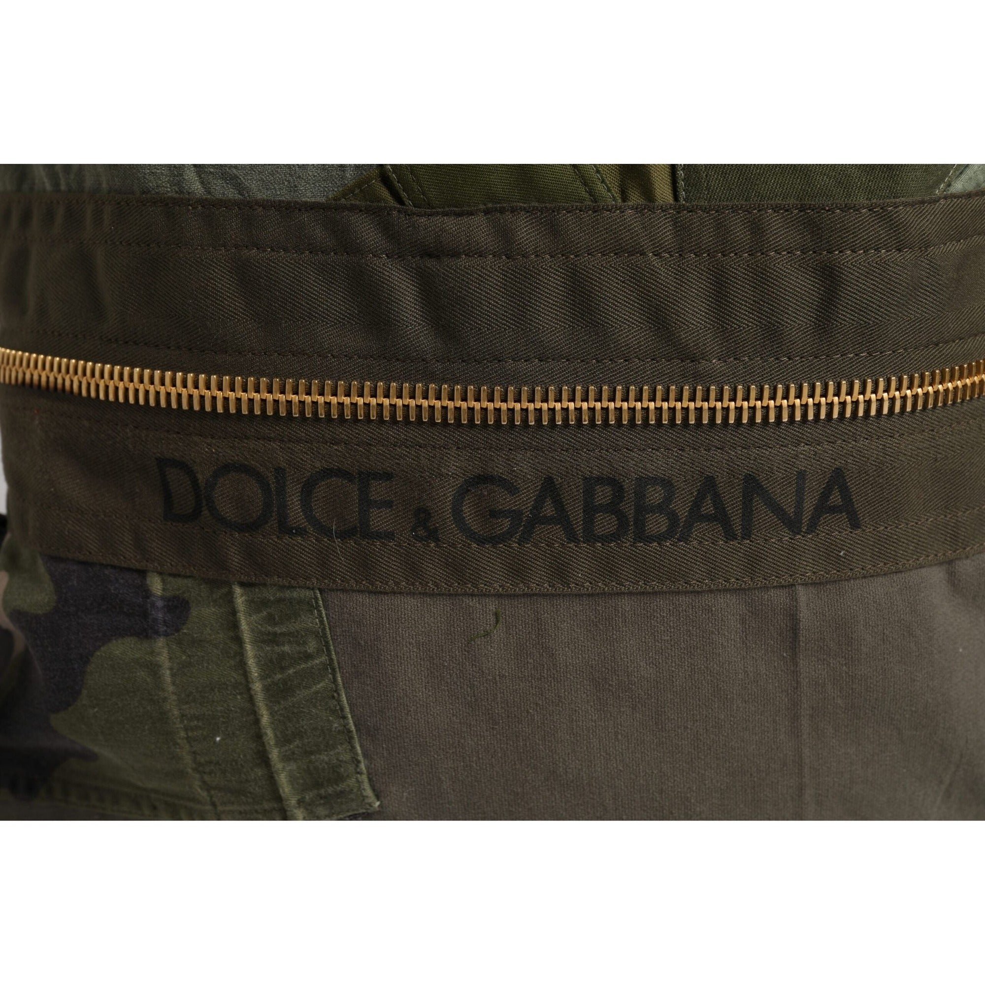 Dolce & Gabbana Military Green Patchwork Backpack
