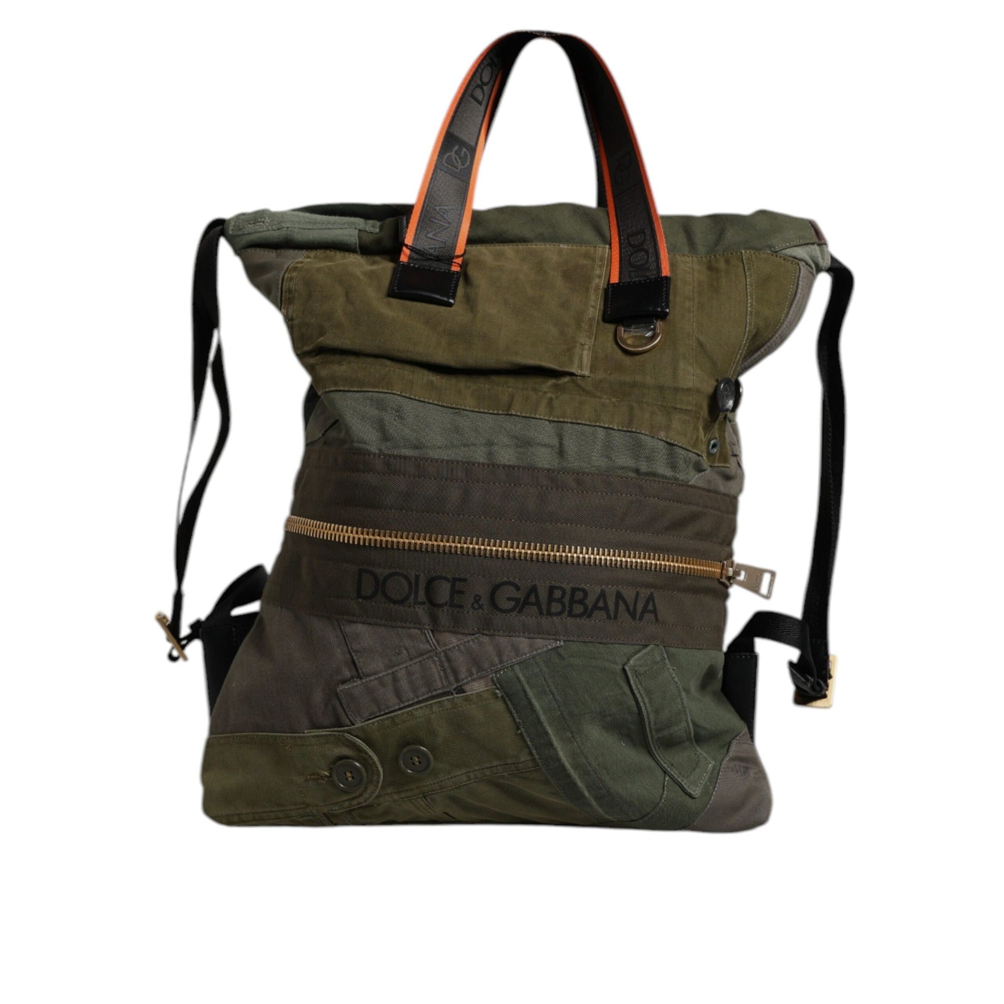 Sac à dos Rucksack patchwork vert militaire Dolce & Gabbana