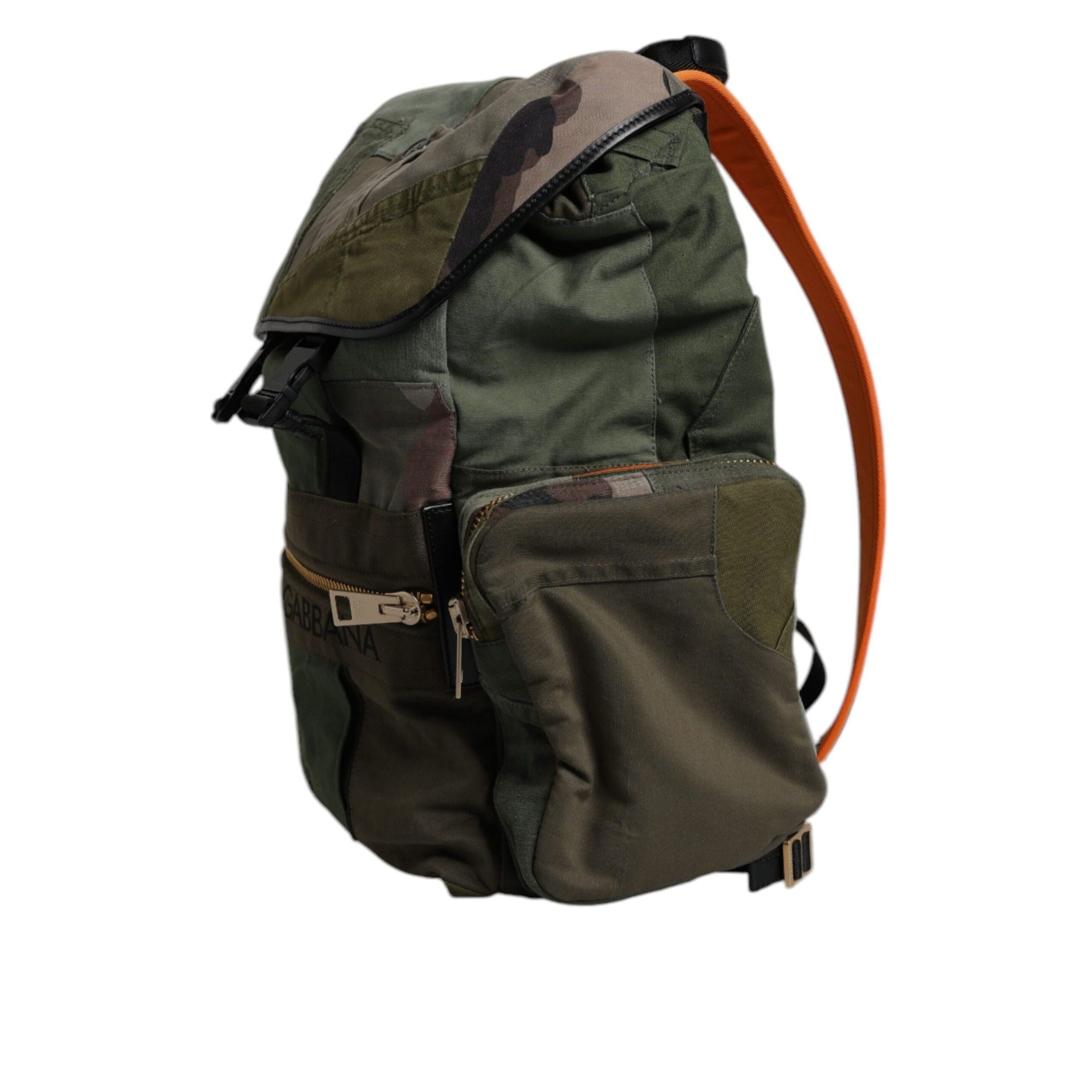 Sac à dos de voyage Dolce & Gabbana vert militaire patchwork