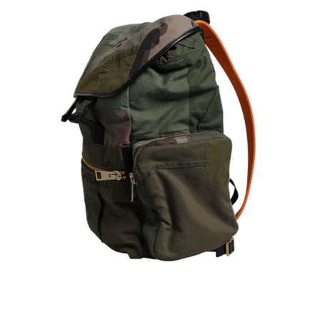 Sac à dos de voyage Dolce & Gabbana vert militaire patchwork