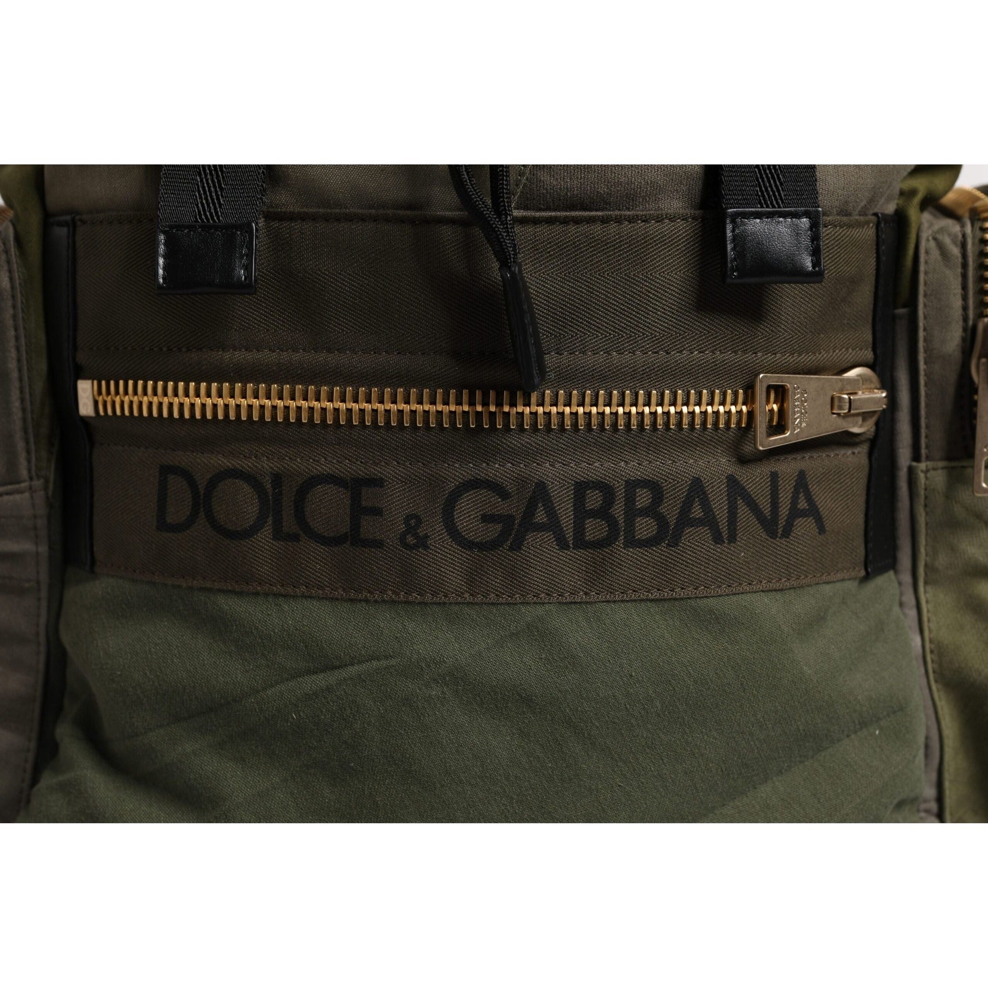 Sac à dos de voyage Dolce & Gabbana vert militaire patchwork