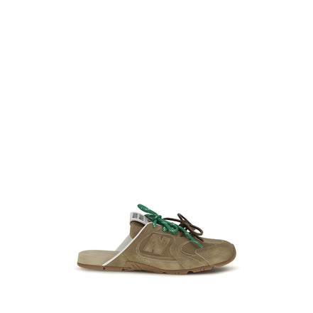 Miu Miu Beige Calf Leather Athletic Sneakers