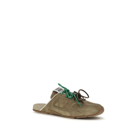 Miu Miu Beige Calf Leather Athletic Sneakers
