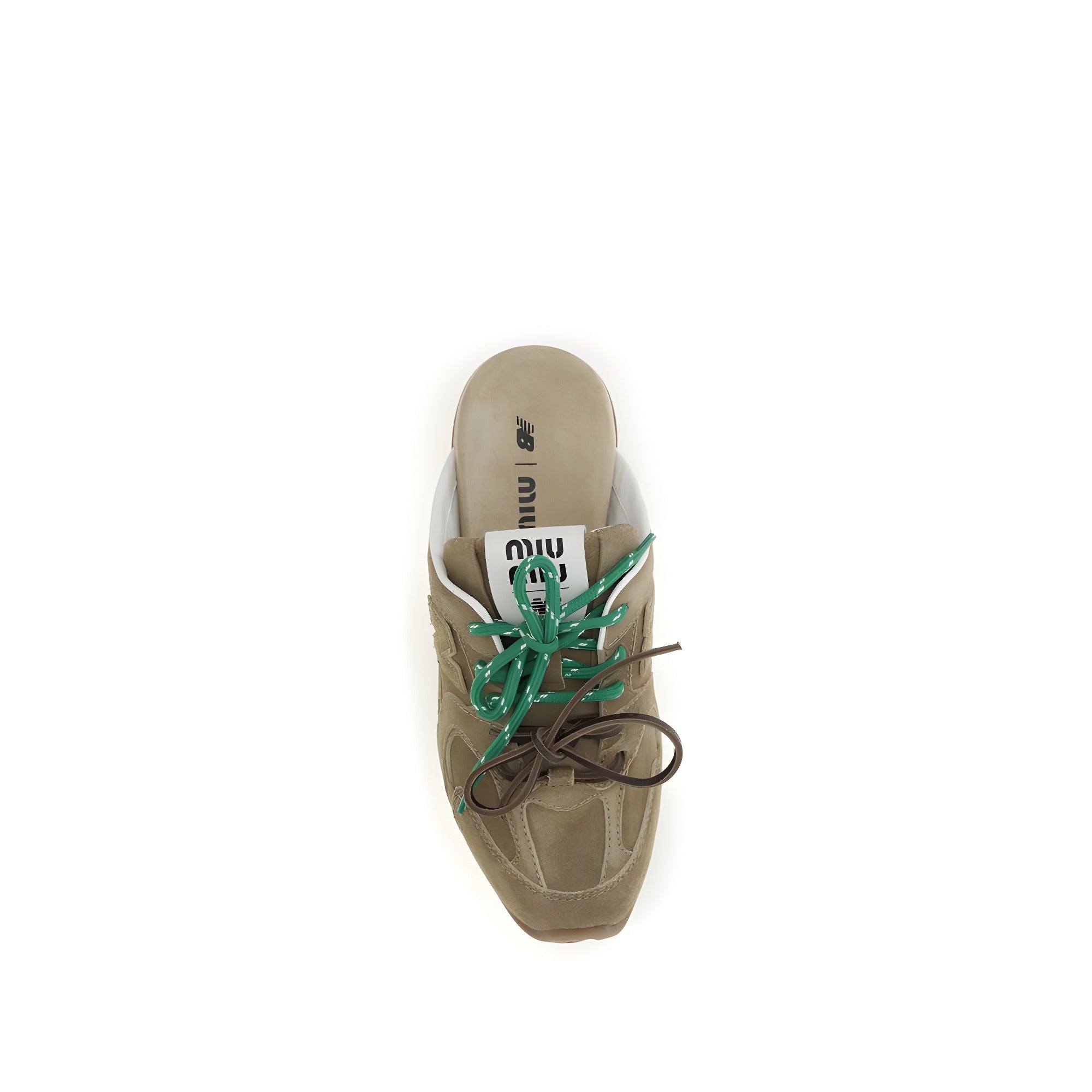 Miu Miu Beige Calf Leather Athletic Sneakers