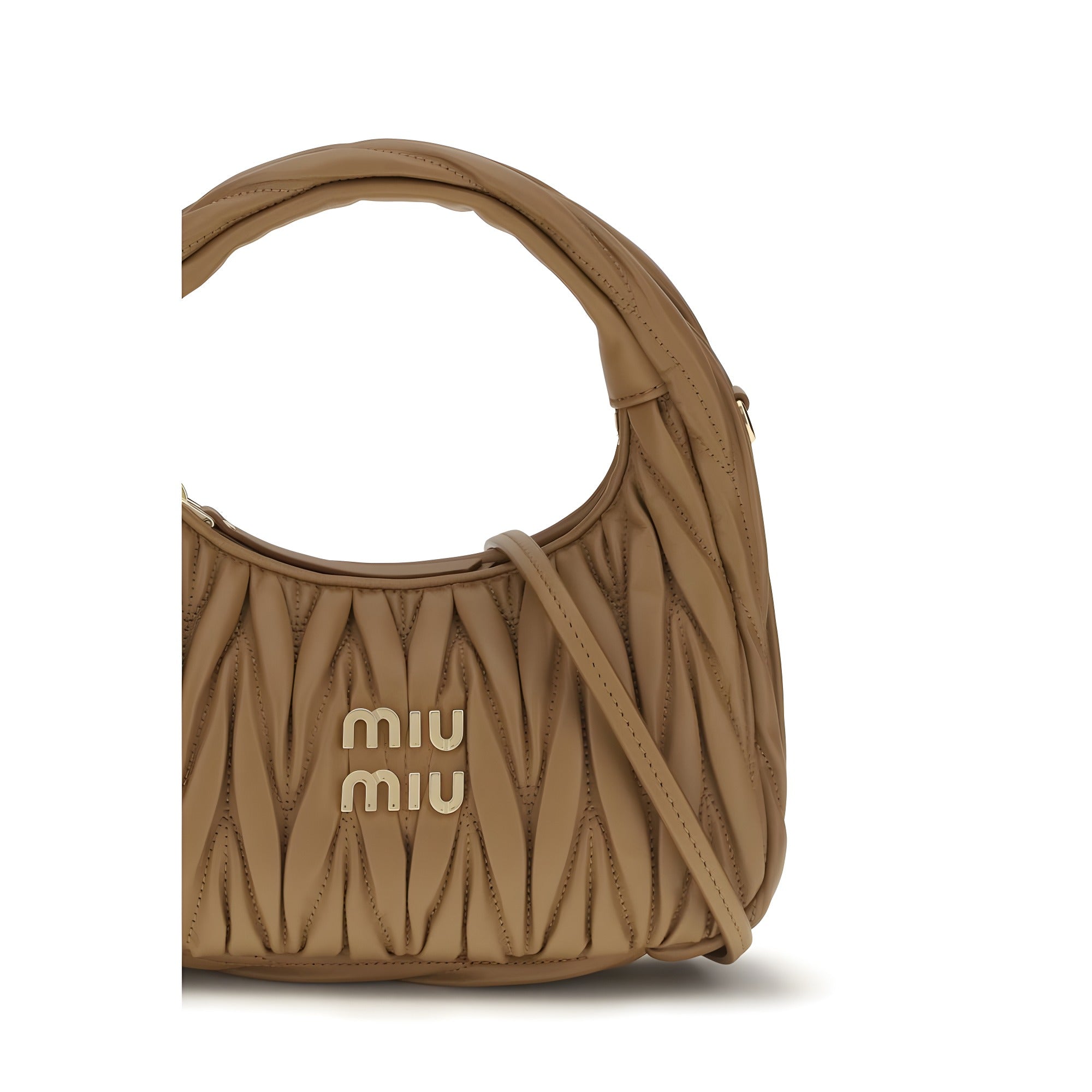 Miu Miu Beige Lamb Shoulder Bag