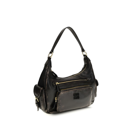 Miu Miu Brown Calf Leather Shoulder Bag
