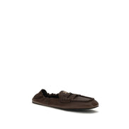 Miu Miu Brown Lamb Slip-On Loafers