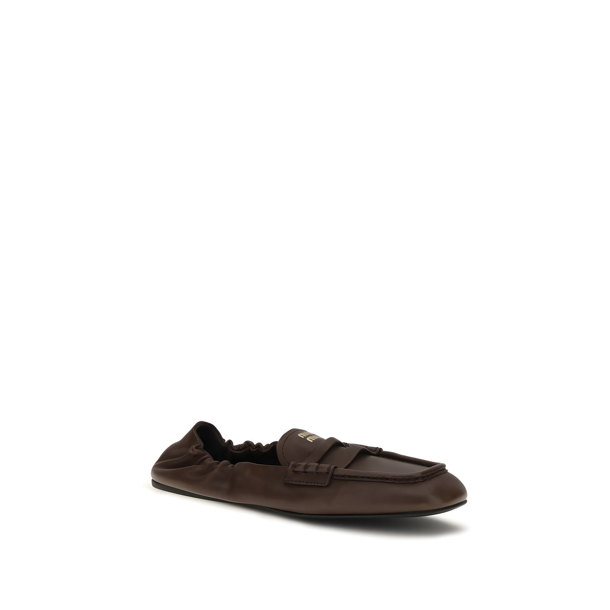Miu Miu Brown Lamb Slip-On Loafers