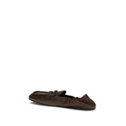 Miu Miu Brown Lamb Slip-On Loafers