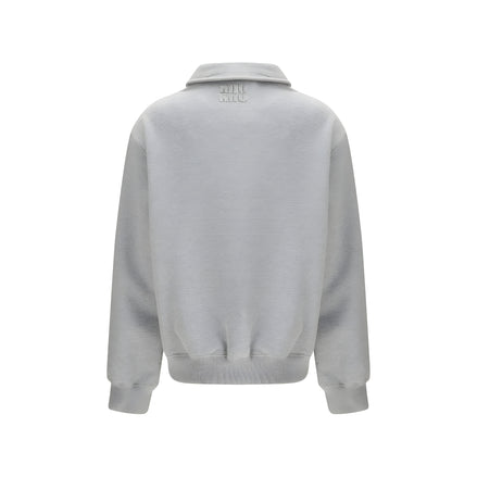 Sweat-shirt en coton gris Miu Miu