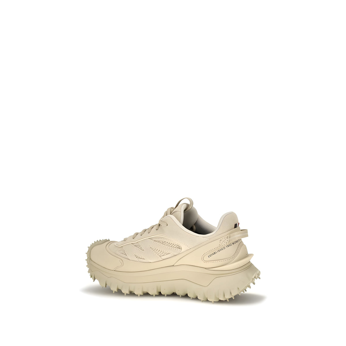 Moncler Beige Leather Athletic Sneakers