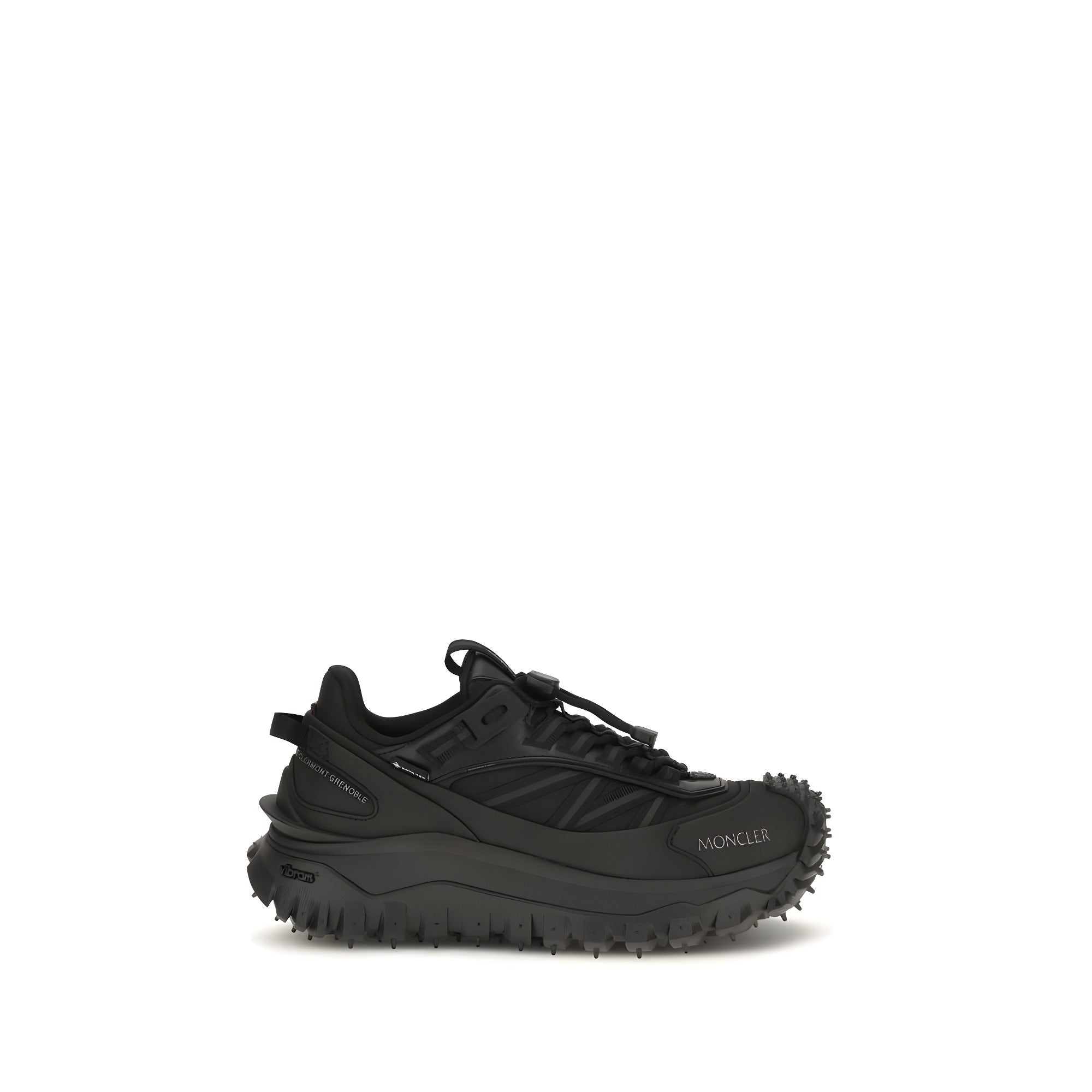 Moncler Black Leather Athletic Sneakers