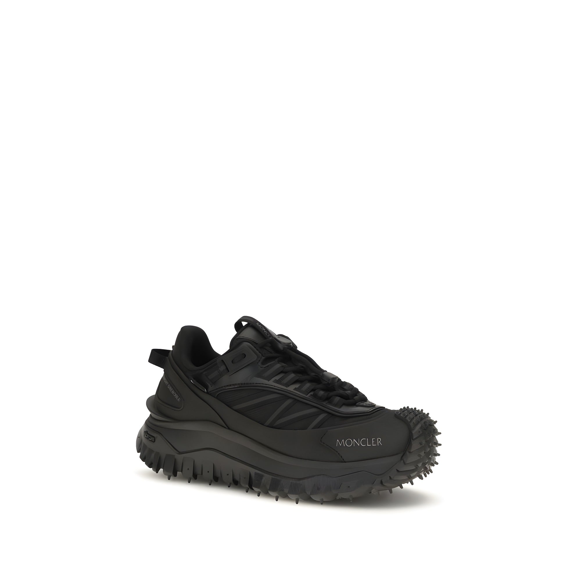 Moncler Black Leather Athletic Sneakers