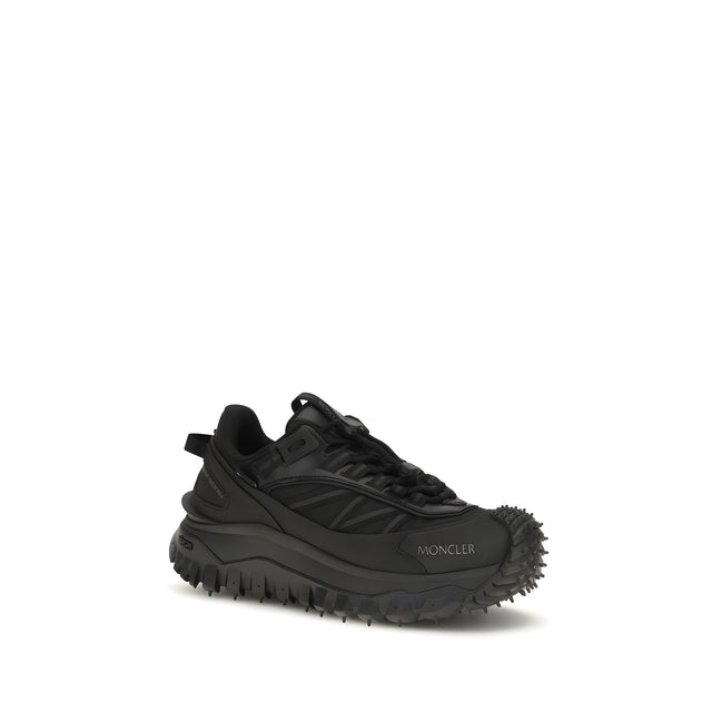 Moncler Black Leather Athletic Sneakers