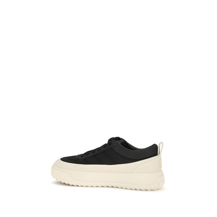 Moncler Black Leather Athletic Sneakers
