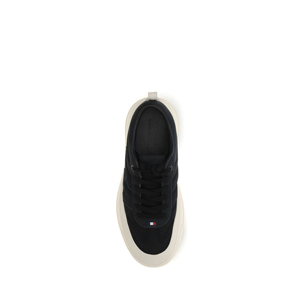 Moncler Black Leather Athletic Sneakers
