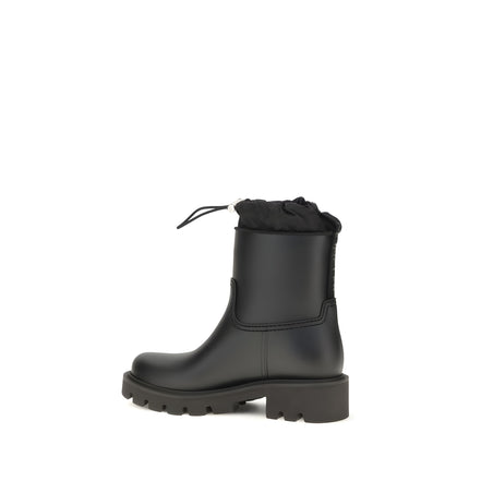 Moncler Black Pvc Rain Boots
