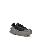 Moncler Gray Leather Athletic Sneakers