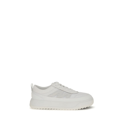 Moncler White Leather Athletic Sneakers