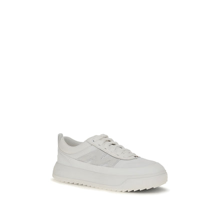 Moncler White Leather Athletic Sneakers