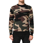 Pull ras du cou Dolce & Gabbana multicolore camouflage pour homme