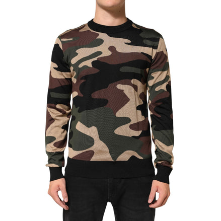 Pull ras du cou Dolce & Gabbana multicolore camouflage pour homme