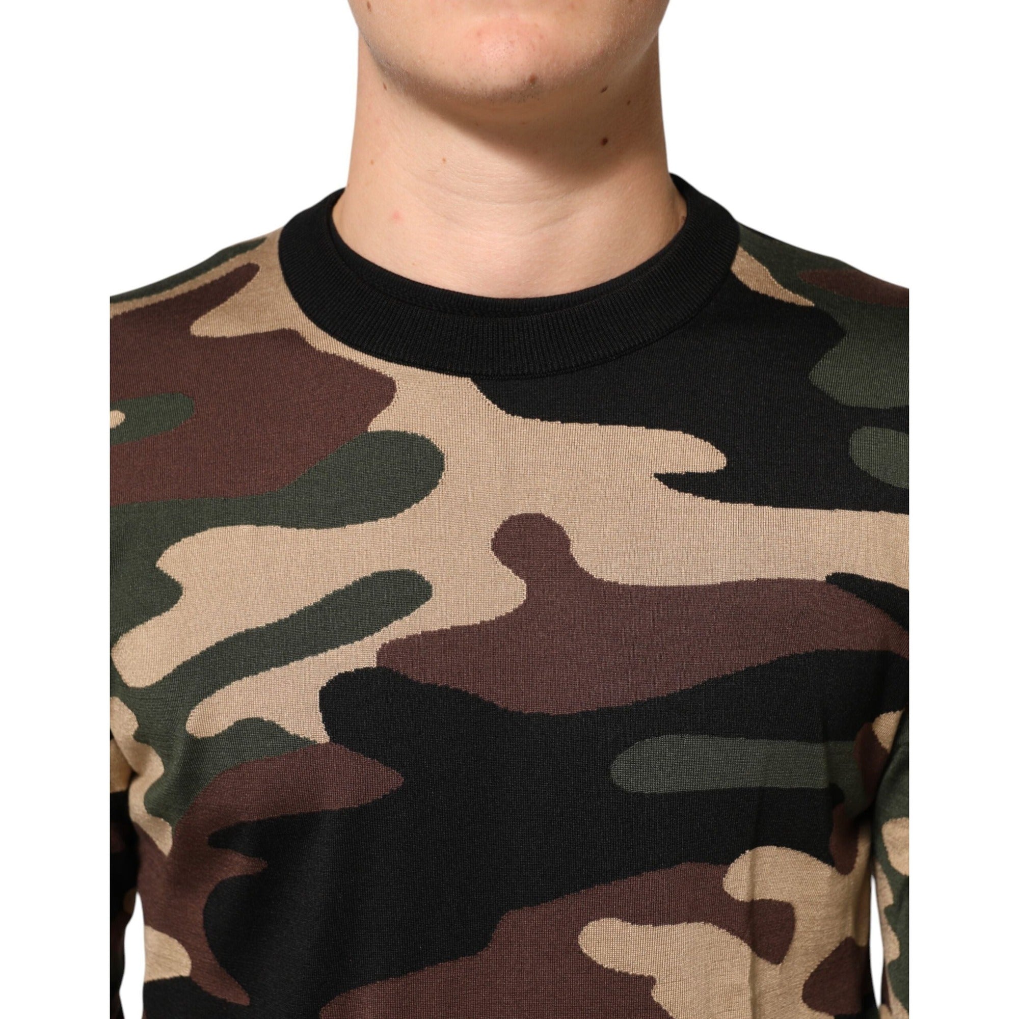 Pull ras du cou Dolce & Gabbana multicolore camouflage pour homme