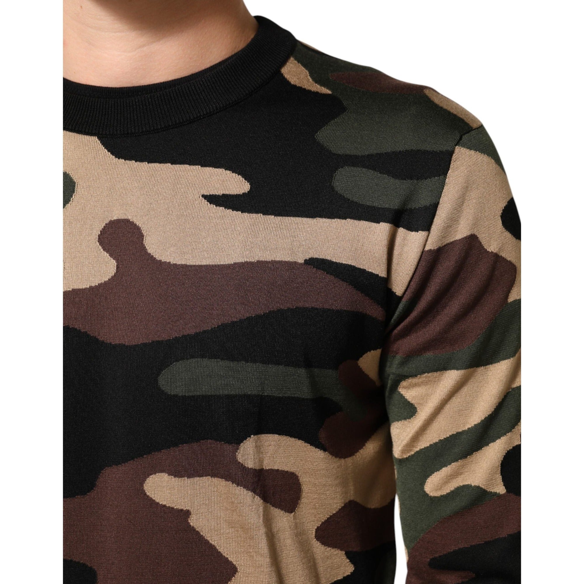 Pull ras du cou Dolce & Gabbana multicolore camouflage pour homme
