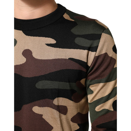 Pull ras du cou Dolce & Gabbana multicolore camouflage pour homme