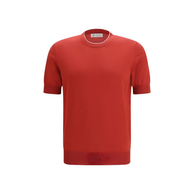 T-shirt multicolore en coton Brunello Cucinelli