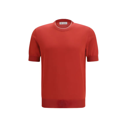 T-shirt multicolore en coton Brunello Cucinelli