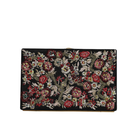 Dolce & Gabbana Multicolor Floral Gold Frame Evening Clutch