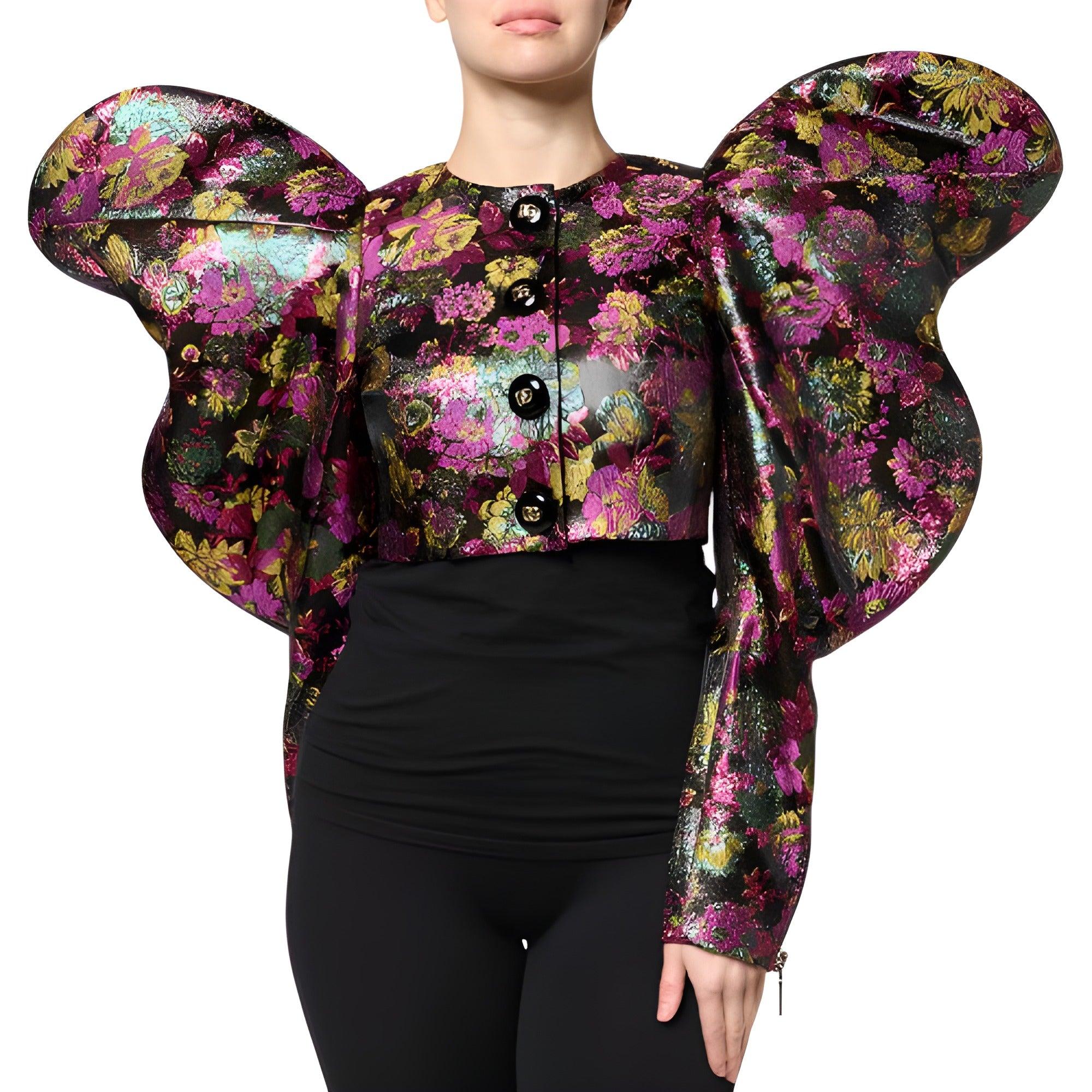 Veste courte Dolce & Gabbana en jacquard fleuri multicolore